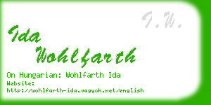 ida wohlfarth business card